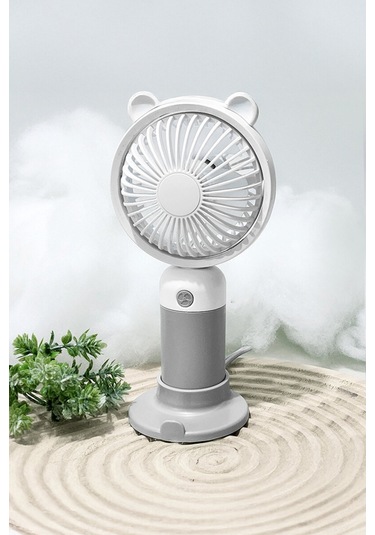 Taşınabililir Mini Usb Şarjlı 3 Kademeli El Masaüstü Vantilatör Fan Soğutucu Ym88216 Gri