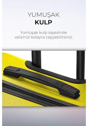 Polo&sky Petek Model Sarı Renk Kabin Boy Valiz Siyah