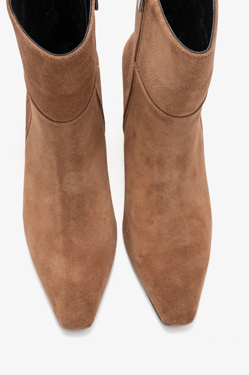 Elıas Toprak Süet Hakiki Deri Kadın Blok Topuklu Bot Toprak