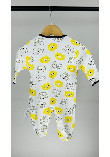 Ayıcıklı Pamuklu Çıtçıtlı Bebek Tulum 001