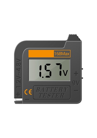Kangvka Dijital Pil Test Cihazı, Hızlı Pil Gücü Tespiti, Lcd Ekranlı, Kolay Kullanım, 90mm Uzatılabilir, Çeşitli Pil Tiplerini Ölçer Siyah
