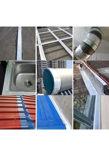 Pratik 5 Metre X 10cm Çamur Bant Alüminyum İzolasyon Tamir Çatlak Bantı