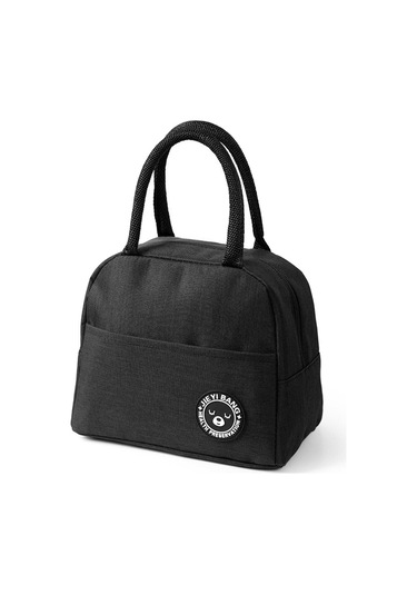 Lichen Termal Yalıtımlı Öğle Yemeği Çantası Taşınabilir Isı Siyah