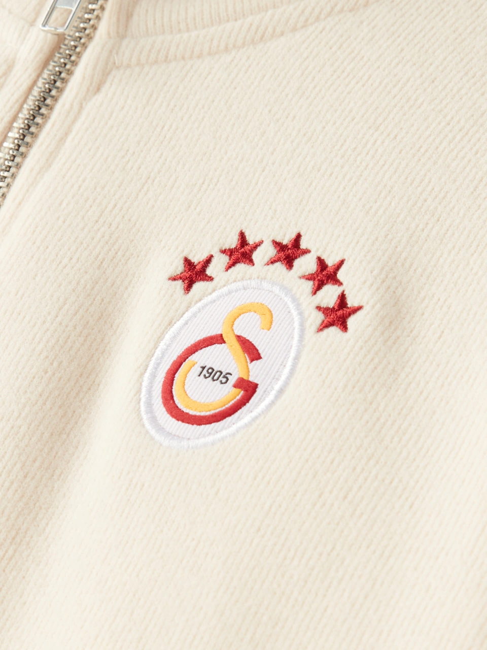 Gsstore Galatasaray 5 Yıldız Yarım Zip Çocuk Sweat C251404 Ekru