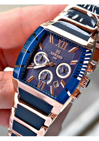 Reward Lacivert Renk Fonksiyonlar Aktif Silikon Metal Kordon Erkek Kol Saati + Bileklik Hediyeli Nda130