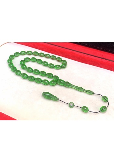 Yeşil Ateş Kehribar Tesbih