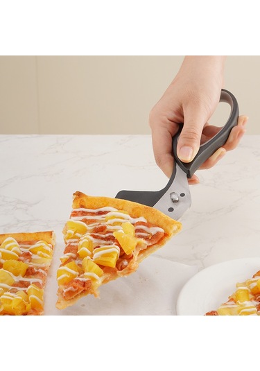 Skycity Çift Fonksiyonlu Çıkarılabilir Pizza Kılıfı Ve Kırıcı, Paslanmaz Çelik Mutfak Aleti, Ev/restoran Kullanıma Uygun Siyah-gri Diğer
