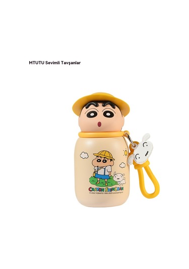 Crayon Shin-chan Mini Termos Fincanı Güzel Görünümlü 330ml Fincan Altın