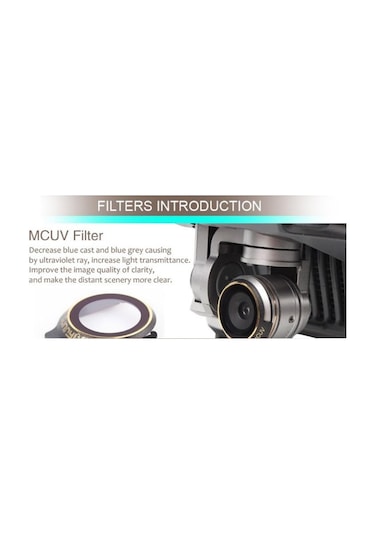 Dji Mavic Pro Kamera İçin Kızaklı Optik Lens 4 Lü Filtre Set Mcuv / Cpl / Nd4 / Nd8