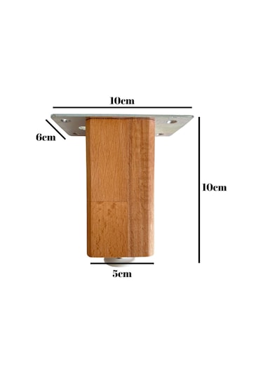 Kale 10cm Ayarlı Ahşap Ayak Mobilya Masa Ve Dolap Ayağı 10cm Kayın/gürgen Ağacı
