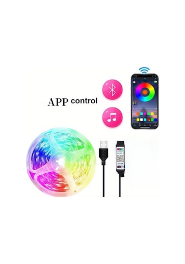 Uzaktan Kumanda Rgb5050 Müzik Sync Esnek 5 V Lamba 44key -15m