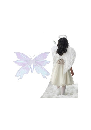 Suntek Kelebek Kanat Kostümü Fotoğraf Malzemesi Tatiller Beyaz