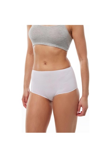 Malabadi 1053 2'li Paket Kadın Modal Geniş Kenarlı İz Yapmayan Slip & Külot Beyaz