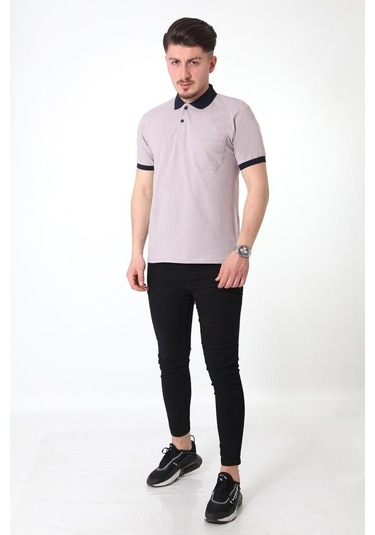 Polo Yaka Gri Tişört-Gri