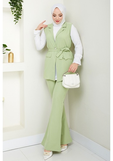 Niyar Yelek Pantolon İkili Takım 1530 - Mint Mint Yeşili