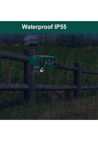 Willowhaven 2024 Güncellenmiş Yeşil Ultrasonik Güneş Enerjili Hayvan Kızılötesi Algılama Alarmı Dış Mekan Hareket Dedektörü 129db Kırmızı Mavi Işık