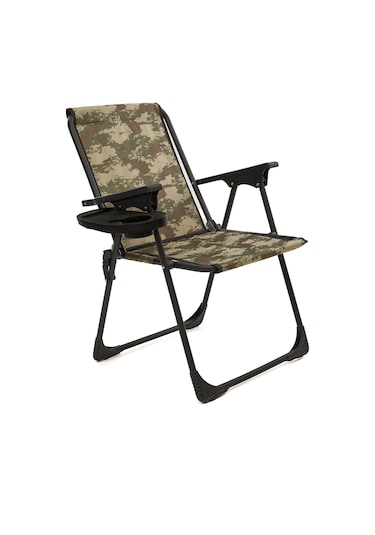 Natura Kamp Sandalyesi Oval Bardaklıklı - Kamuflaj
