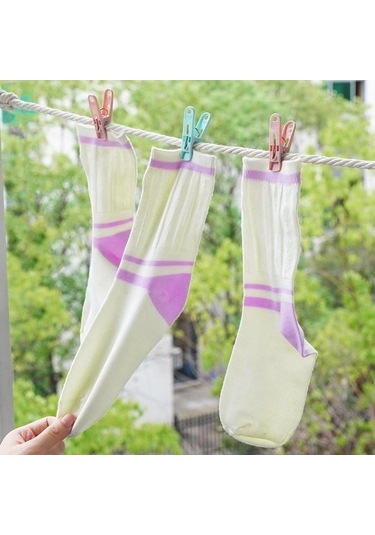 Tongxida Çok Fonksiyonlu Çamaşır Mandalı Ev Plastik Sepet Çorap Klipsi 30/kutu Rastgele Renk Diğer