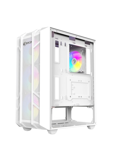 Zoko Hunter 4x12 CM ARGB Fan Mesh Panel Temperli Cam Bilgisayar Kasası Beyaz