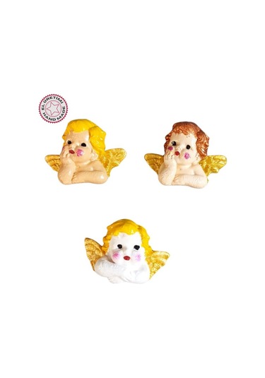 Uretti - Ayşe 7362 5742 El Yapımı 3'lü Sevimli Melek Magnet Seti - 4 X 5 Cm 4cm