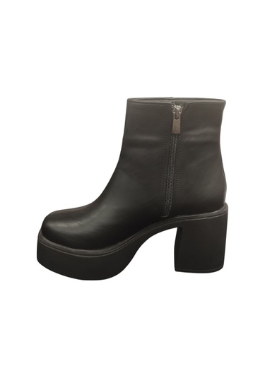 Ventes 914301z 8 Cm Platform Topuk Yandan Fermuarlı İçi Polarlı Günlük Kadın Bot Siyah