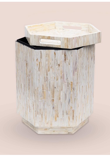 The Mia Sedef Tabure Yan Sehpa 38x33x47 Cm Tlc0131 Çok Renkli