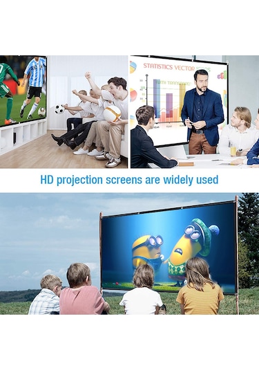 Maiyame 72 İnç 16:9 Portatif Katlanabilir Poliester Projektör Perdesi - Taşınabilir Yumuşak Ekran