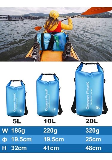 Springsun Mavi 5 Litre Su Geçirmez Torba - Telefon Kılıfı Ve Ayarlanabilir Askı İle - Su Sporları, Kamp Ve Yürüyüşler İçin Dayanıklı Taşıma Çantası