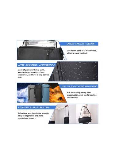 Ranyeek Golf Taşıma Soğutucu Çanta, Isı Ve Soğuk Tutma Özelliği, Piknik Kamp Fırsatları İçin Oxford Kumaşlı Gri Soğutucu Çanta Gri