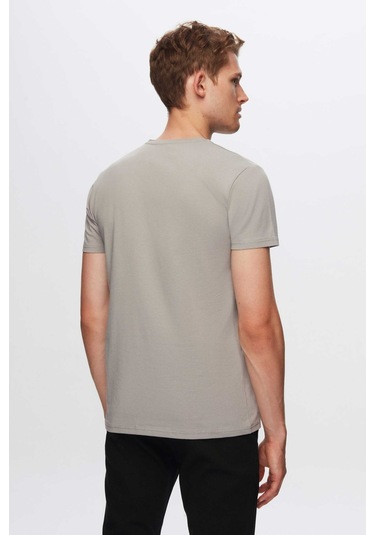Twn Slim Fit Gri Düz Twn Logo Baskılı Strech Pamuklu T-shirt 2ec148551753m 301