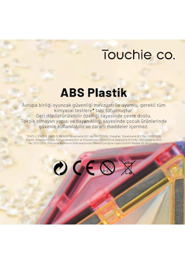 Touchie Co. Mıknatıslı Manyetik 72 Parça Yapı Blokları Seti