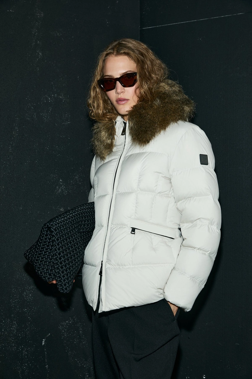 Lufian Kadın Klemantın Kaz Tüyü Mont 122120042 Ekru Ekru