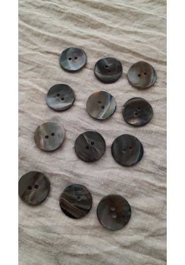 Doğal Tiger Hakiki İnci Midye Kabugu Düğme 10 Mm 9 Adet