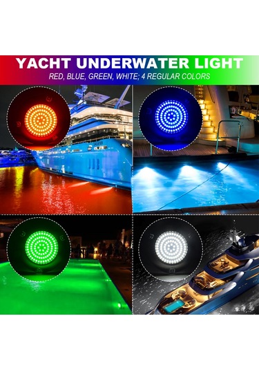 Gemi / Yat 10-30v 90leds Suya Dayanıklı Paslanmaz Çelik Sualtı Işığı Kırmızı Işık