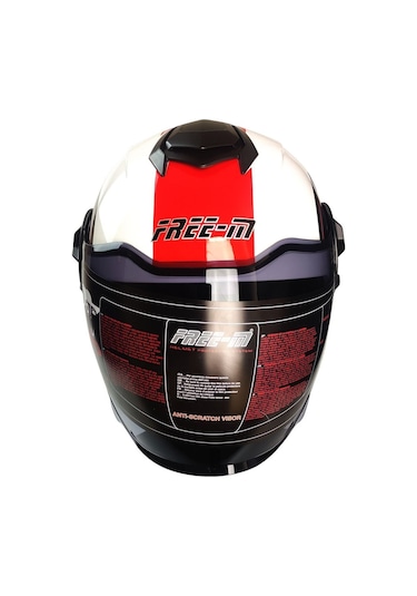 Motoanl Motosiklet Cırcle Yarım Double Güneş Vizörlü Abs Material Kapalı Kask Kırmızı