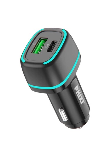 Phixi Force QCC4138 Çift Çıkışlı PD Destekli 38W Araç Şarj Adaptö