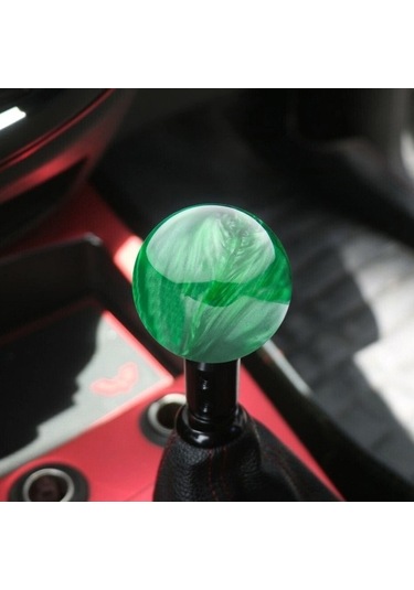 Wondernest Araba Modifiye Mermer Yıldız Dişli Shifter Kapağı Adaptörlü Yeşil Yeşil
