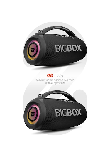 Powerway Bigbox 40 W Çift Bass Led Işıklı Bluetooth Hoparlör