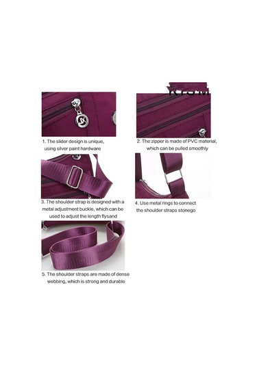 Kadınlar İçin Loveontop Crossbody Su Geçirmez Tote Casual Naylon Antrasit - Siyah