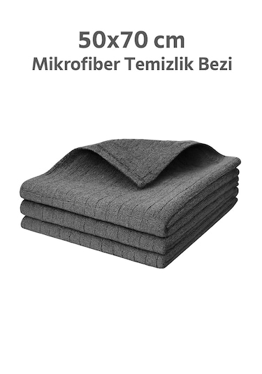 50x70 Gri Mikrofiber Temizlik Bezi 1adet Gri