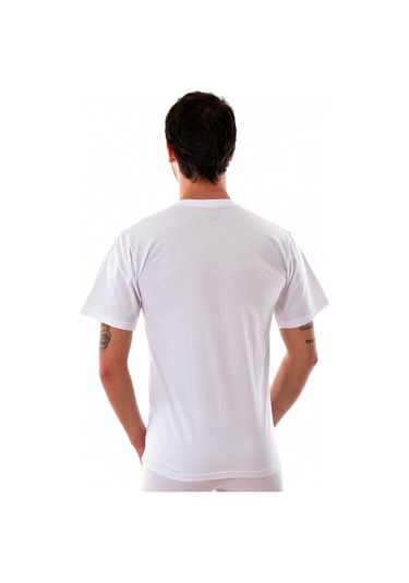 3 Adet Elit 1301 Erkek Sıfır Yaka Elasthan Fanila Beyaz