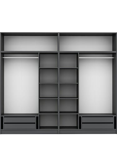 Kale 6 Mebran Panjur Kapaklı 4 Çekmeceli Dolap Ve Yüklük Antrasit 235cm Antrasit