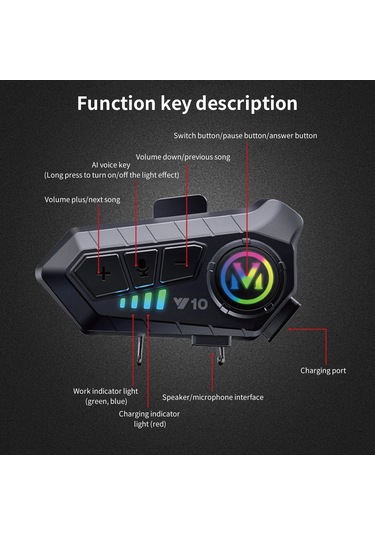 Motosiklet Kaskı İçin Bluetooth Kulaklık, Kablosuz Suya Dayanıklı Eller Serbest Çözüm