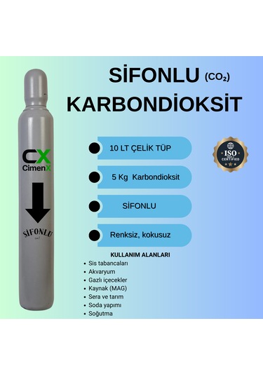 Karbondioksit Co2 Sifonlu 10 Lt- Dolu