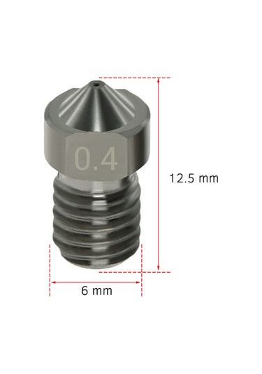 Shineyee 3d Yazıcı Aksesuarı: Aibecy V6 0.4mm磨具钢喷嘴, 4 Adet, 1.75mm Filament Uyumlu, 220 C Çalışma Sıcaklığı