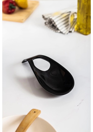 Akrilik Siyah Tezgah Üstü Kirli Kaşıklık & Kepçe Altlığı Çok Renkli