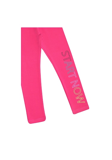 Lovetti Fuşya Kız Çocuk Start Now Baskılı Şardonlu Tayt 9363f009 Fuşya
