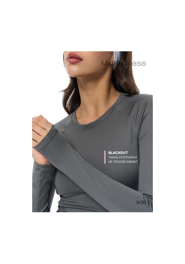 Make Mess Spor Dar Kesim Uzun Kollu Üst 298675840 Gri