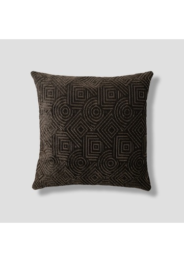 Sezyon Mira Desenli 45 45 Koyu Kahverengi Kırlent Kılıfı Koyu Kahverengi