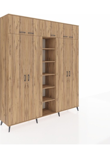 Hyperion Dolap 18 Raflı 9 Kapaklı 220x44x243 Çam-çam/çam Atlas Çam/atlas Çam